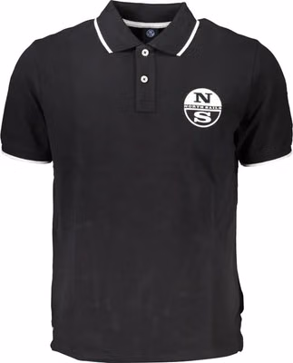 Black Cotton Men Polo Shirt