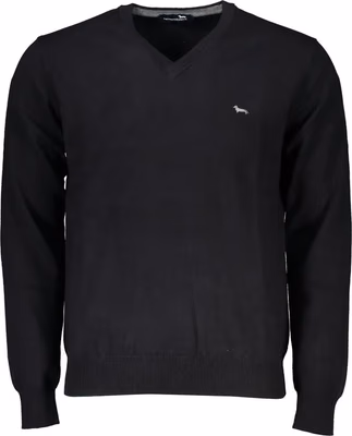 Black Cotton Men Sweater