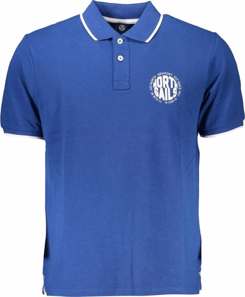 "Blu Cotton Men Polo Shirt"