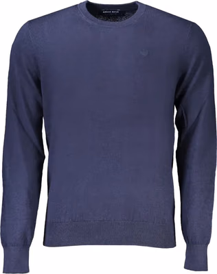 Blue Cotton Men Sweater
