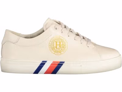 Beige Leather Women Sneaker