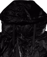 Black Logo Full Zip Hooded Quilted Jacket 5