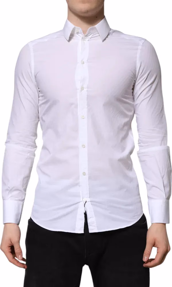 White Cotton MARTINI Long Sleeve Dress Shirt