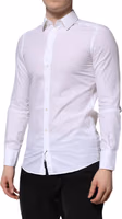 White Cotton MARTINI Long Sleeve Dress Shirt 2