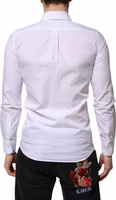 White Cotton MARTINI Long Sleeve Dress Shirt 3