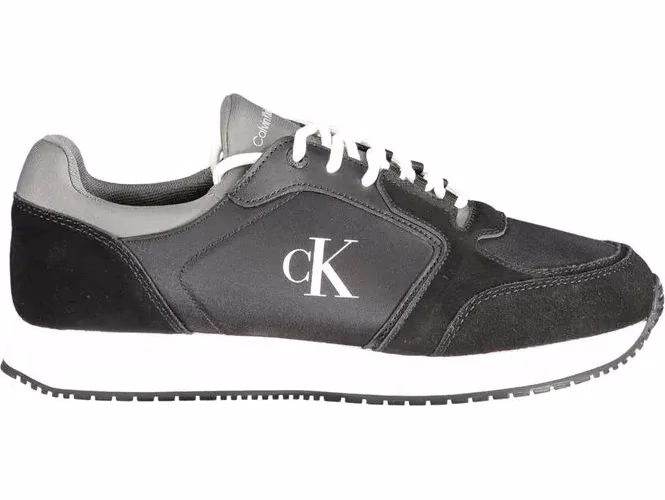 Black Polyurethane Men Sneaker