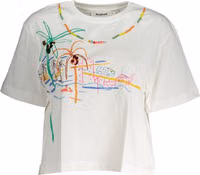 White Cotton Women T-Shirt 1