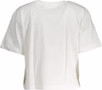 White Cotton Women T-Shirt 2