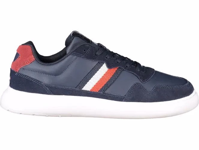 Blue Polyurethane Men Sneaker