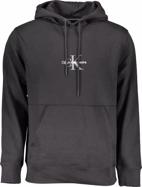 Black Cotton Men Sweatshirt