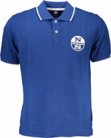 Blue Cotton Men Polo Shirt 1