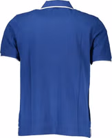 Blue Cotton Men Polo Shirt 2