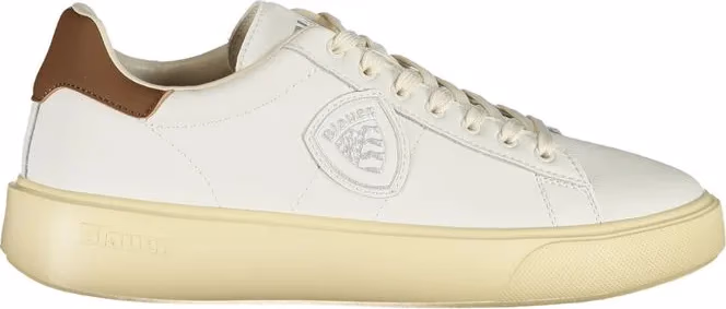 White Polyurethane Men Sneaker