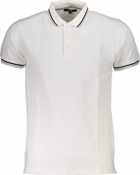 White Cotton Men Polo Shirt