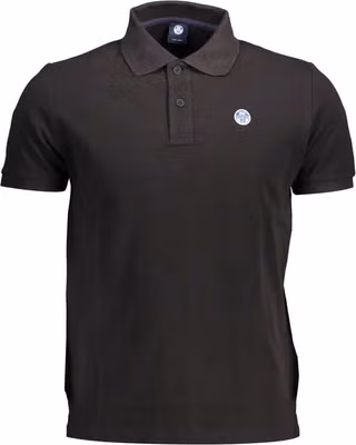 Black Cotton Men Polo Shirt