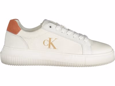 White Polyurethane Women Sneaker