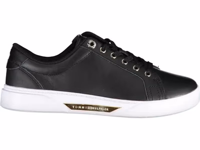 Black Leather Women Sneaker