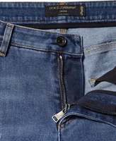 Blue Tattered Cotton Low Waist Denim Jeans 5
