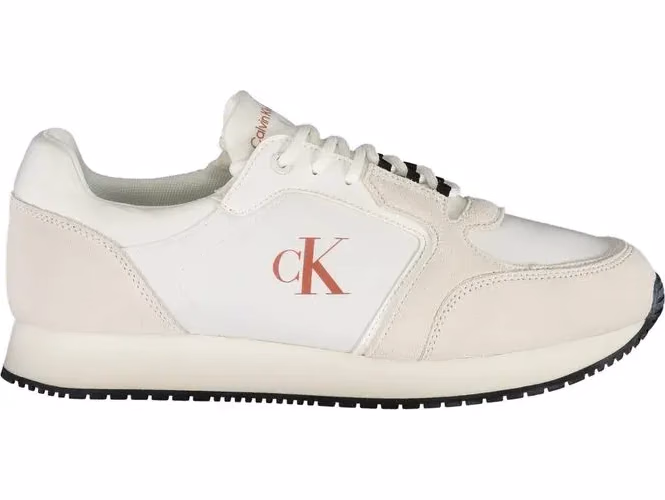 White Polyurethane Men Sneaker