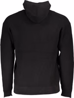 Black Cotton Men's Sweater Hooded Half Zip 2
