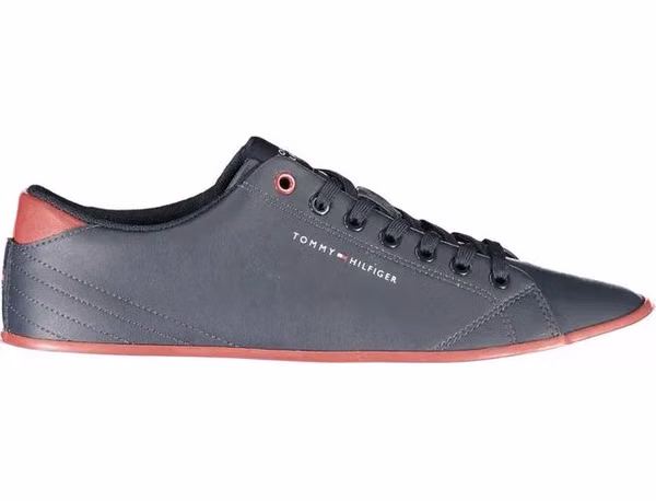 Blue Polyurethane Men Sneaker