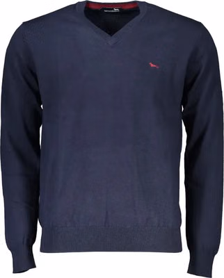 Blue Cotton Men Sweater