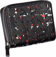 Elegant Black Zip Wallet with Contrasting Accents 3