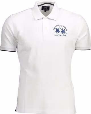 White Cotton Men Polo Shirt