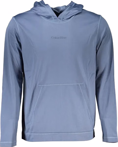 Blue Polyester Men's Hooded Sweater