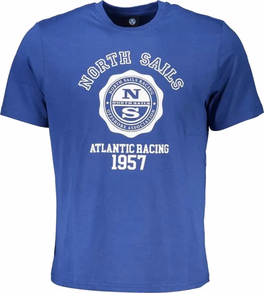 Blue Cotton Men T-Shirt