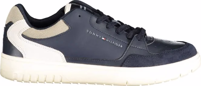 Blue Polyurethane Men Sneaker