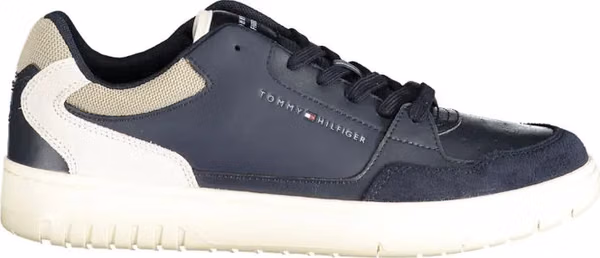 Blue Polyurethane Men Sneaker