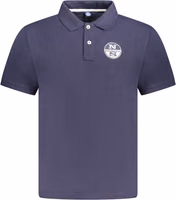 Blue Cotton Men Polo 1