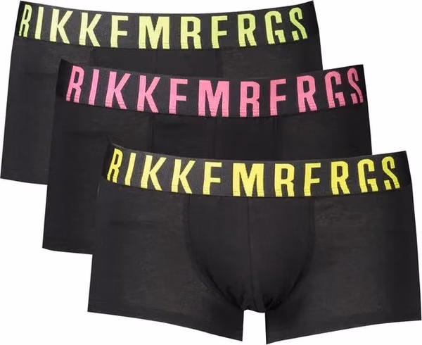 Black Polyester Men's Boxer Briefs
