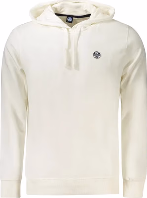 White Cotton Men's Hooded Sweatshirt