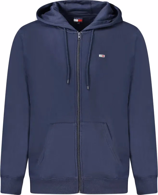 Blue Cotton Men's Hooded Sweatshirt