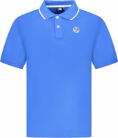 Blue Cotton Men Polo Shirt 1