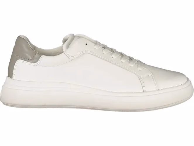 White Polyurethane Men Sneaker