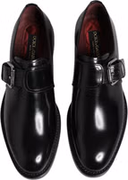Black Leather Monk Strap Derby Formal Shoes 2