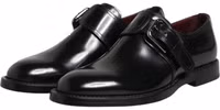 Black Leather Monk Strap Derby Formal Shoes 3