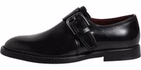 Black Leather Monk Strap Derby Formal Shoes 5