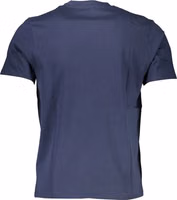Blue Cotton Men T-Shirt 2