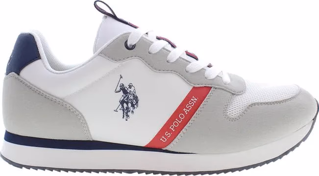White Polyester Men's Sneaker
