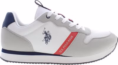 White Polyester Men's Sneaker