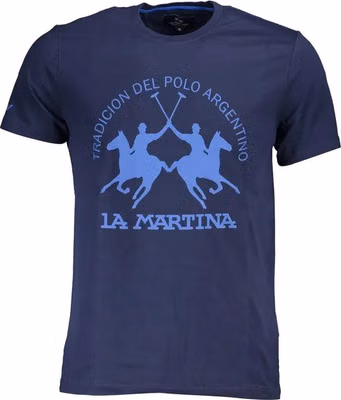Blue Cotton Men T-Shirt