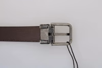 Blue Perforated Leather Gray Buckle Belt 2