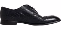 Dark Blue Leather Derby Wingtip Formal Shoes 3