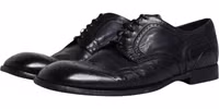 Dark Blue Leather Derby Wingtip Formal Shoes 5