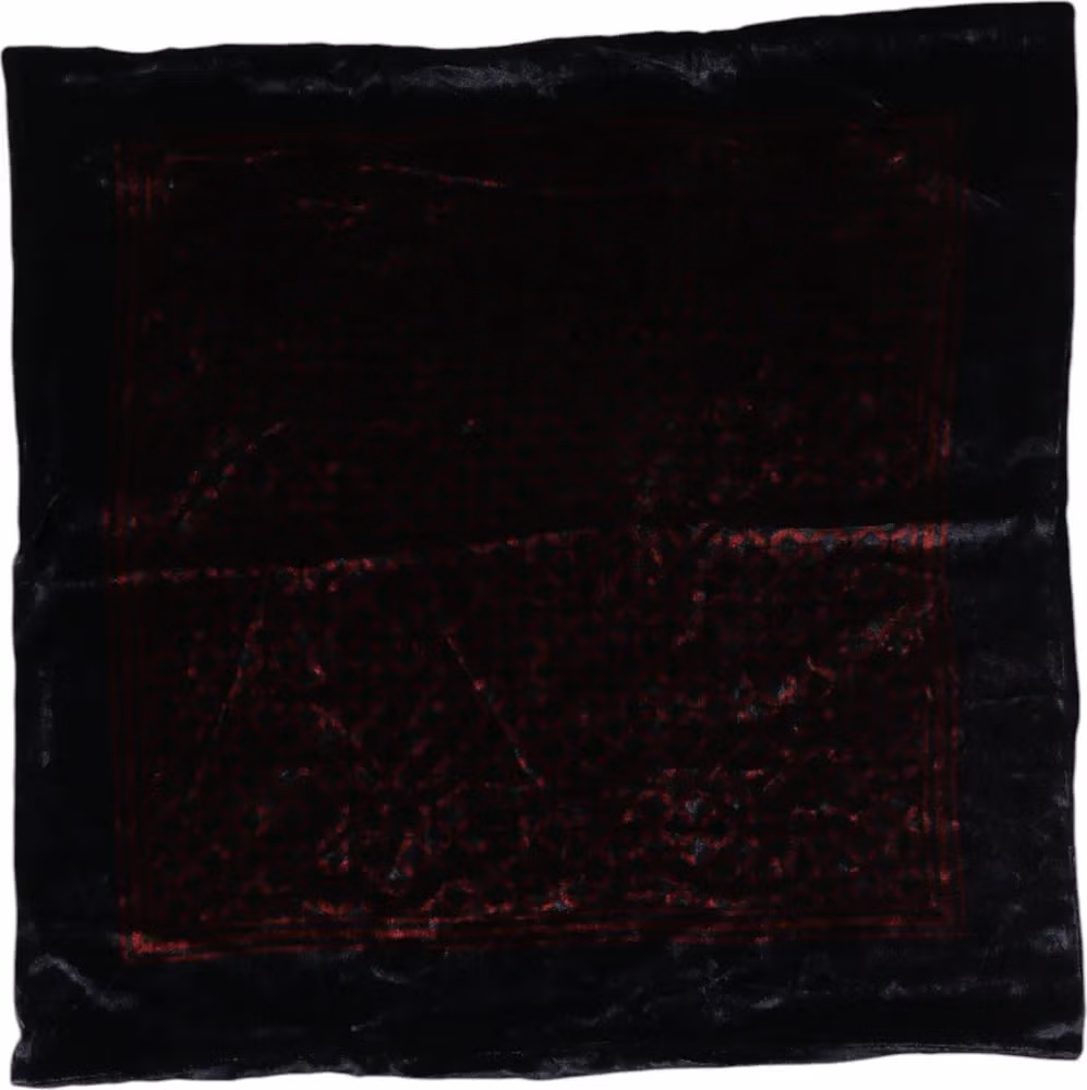 Black Red Viscose Square Men Foulard Scarf