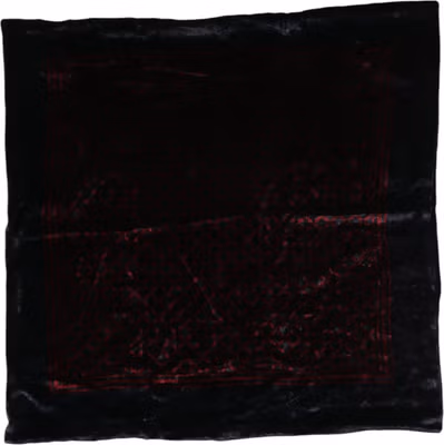 Black Red Viscose Square Men Foulard Scarf